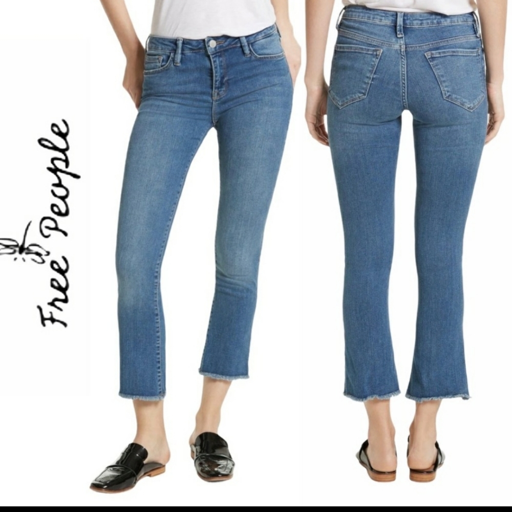 Free People Cropped Raw Hem‎ Jeans Size 25